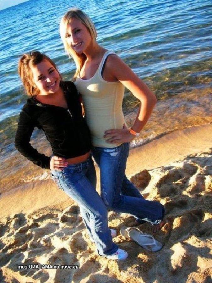 12P Amateur sexy babes posing for their pals outdoors