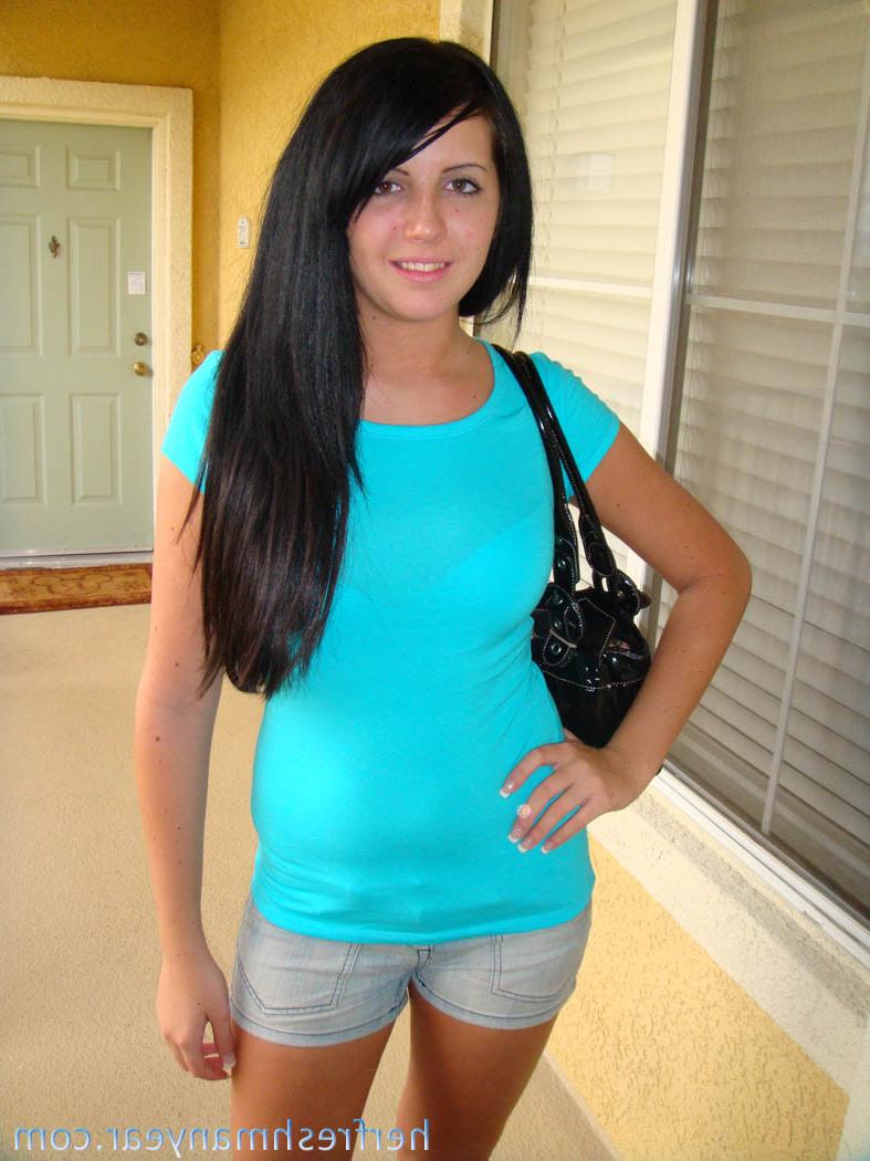10P Adorable southern brunette bends over and takes a cock