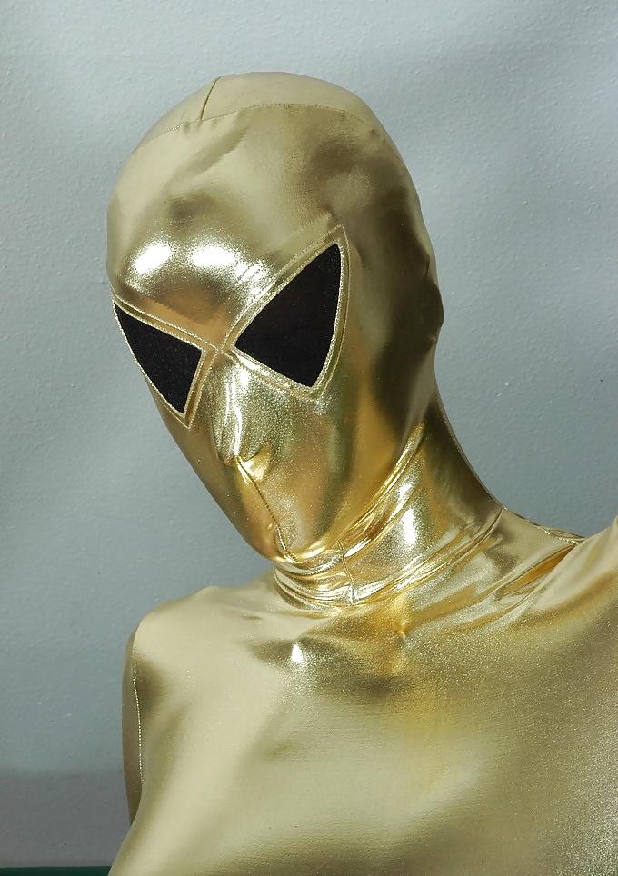 8P Golden alien zentai 