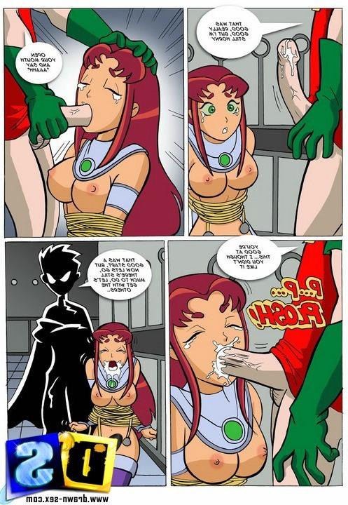 12P Teen Titans fighting the horny alien intruders