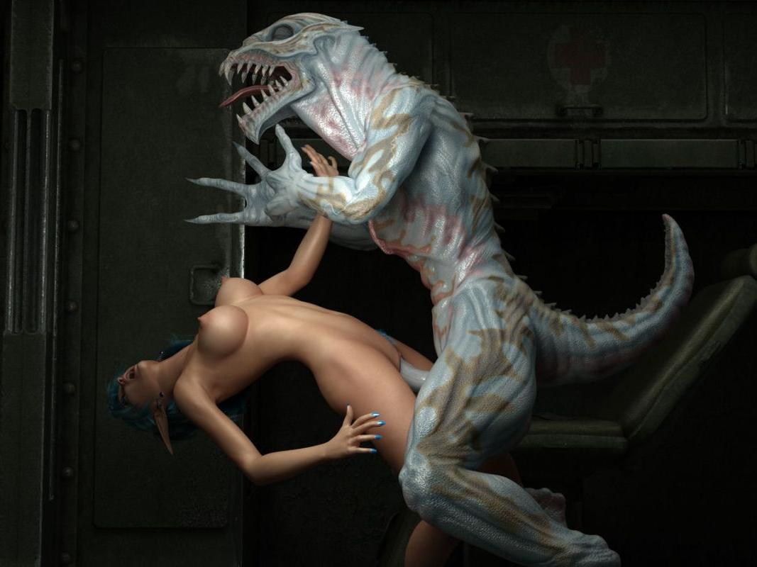 16P 3d alien driving pretty teen busty elf in mad fuck orgy