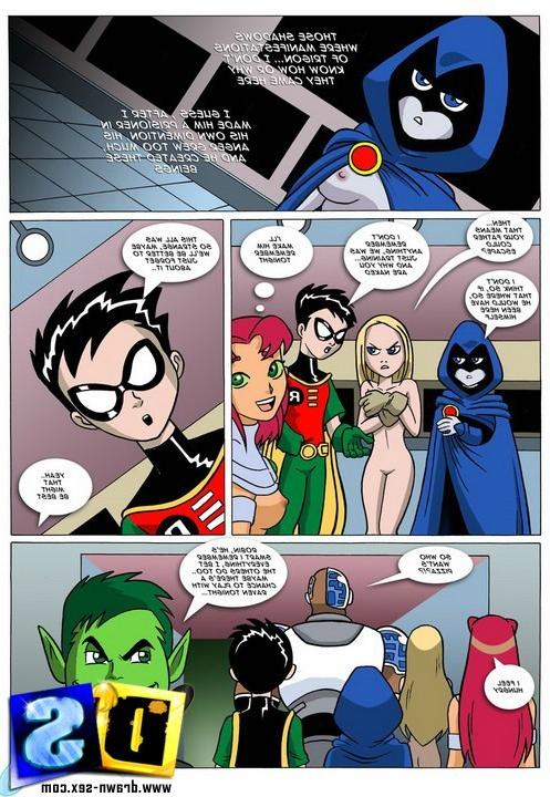 12P Teen Titans fighting the horny alien intruders
