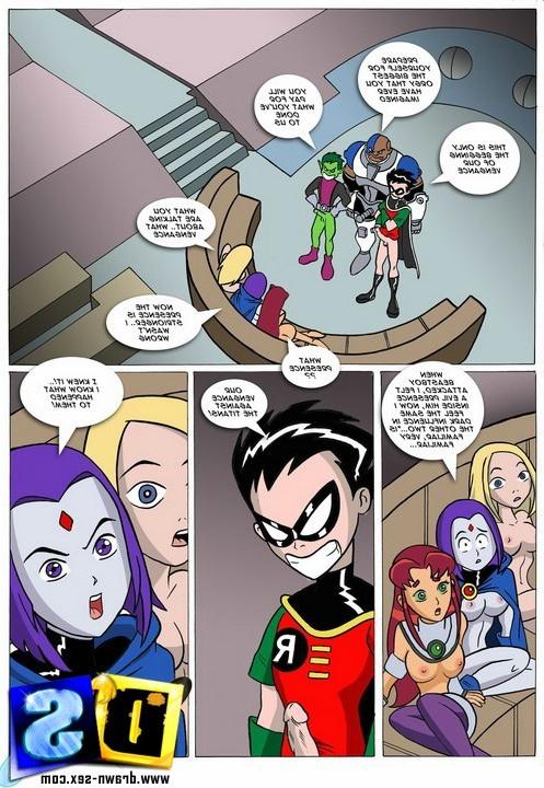 12P Teen Titans fighting the horny alien intruders