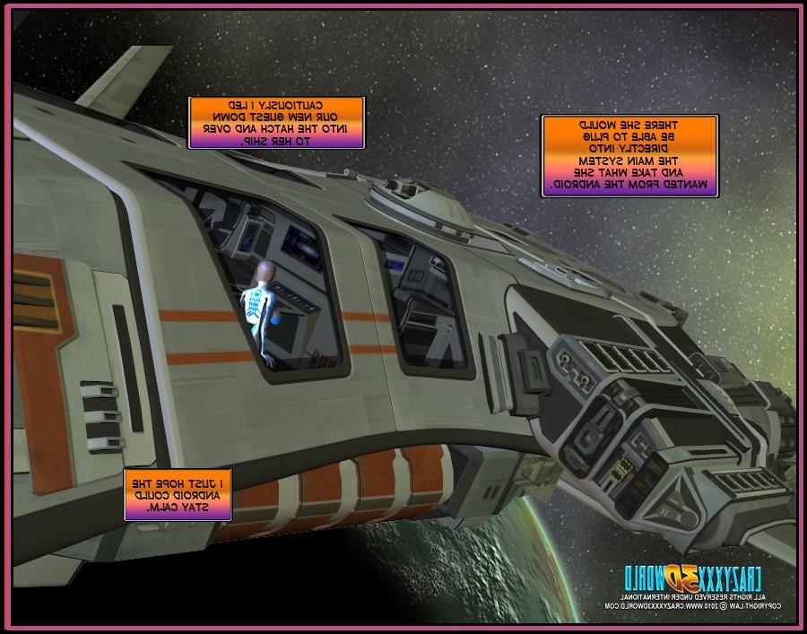 16P Horny babe, female android and alien in spaceship