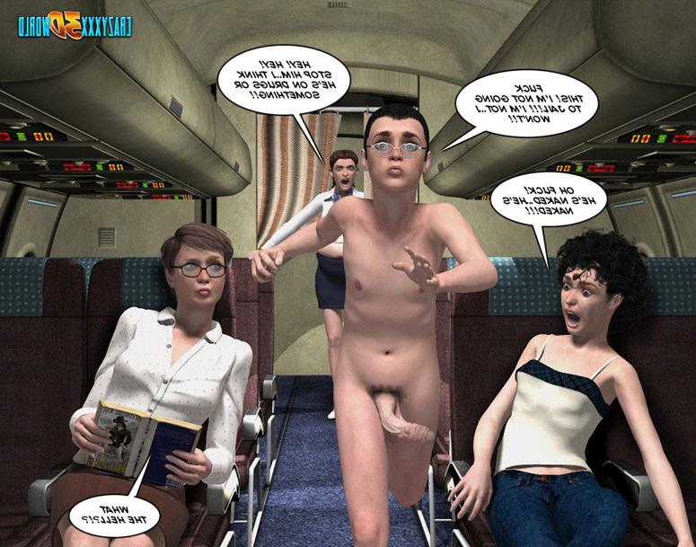 16P Teen boy with big cock fucks in airplane bathroom