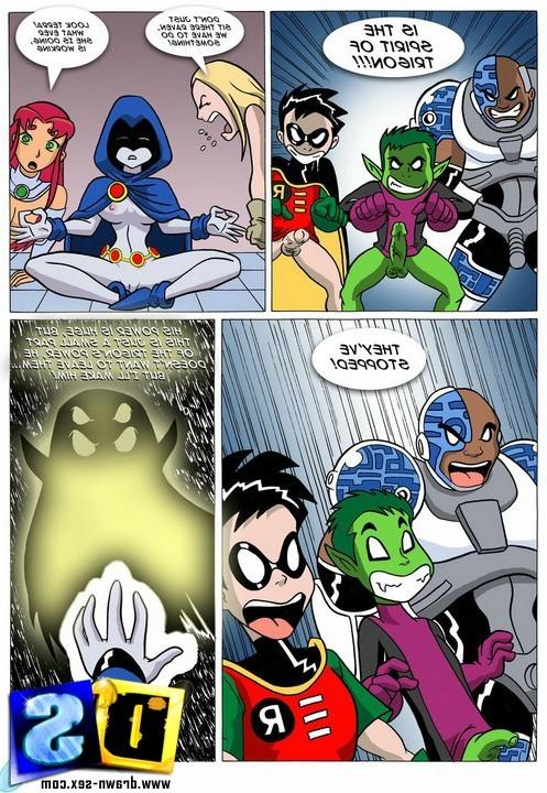 20P Teen Titans fighting the horny alien intruders