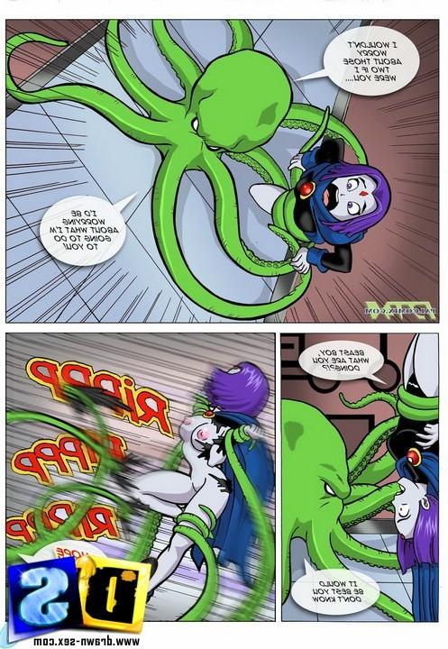 20P Teen Titans fighting the horny alien intruders