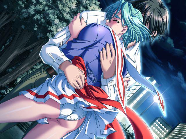 20P Sweet hentai teens in adorable cotton panties going to school