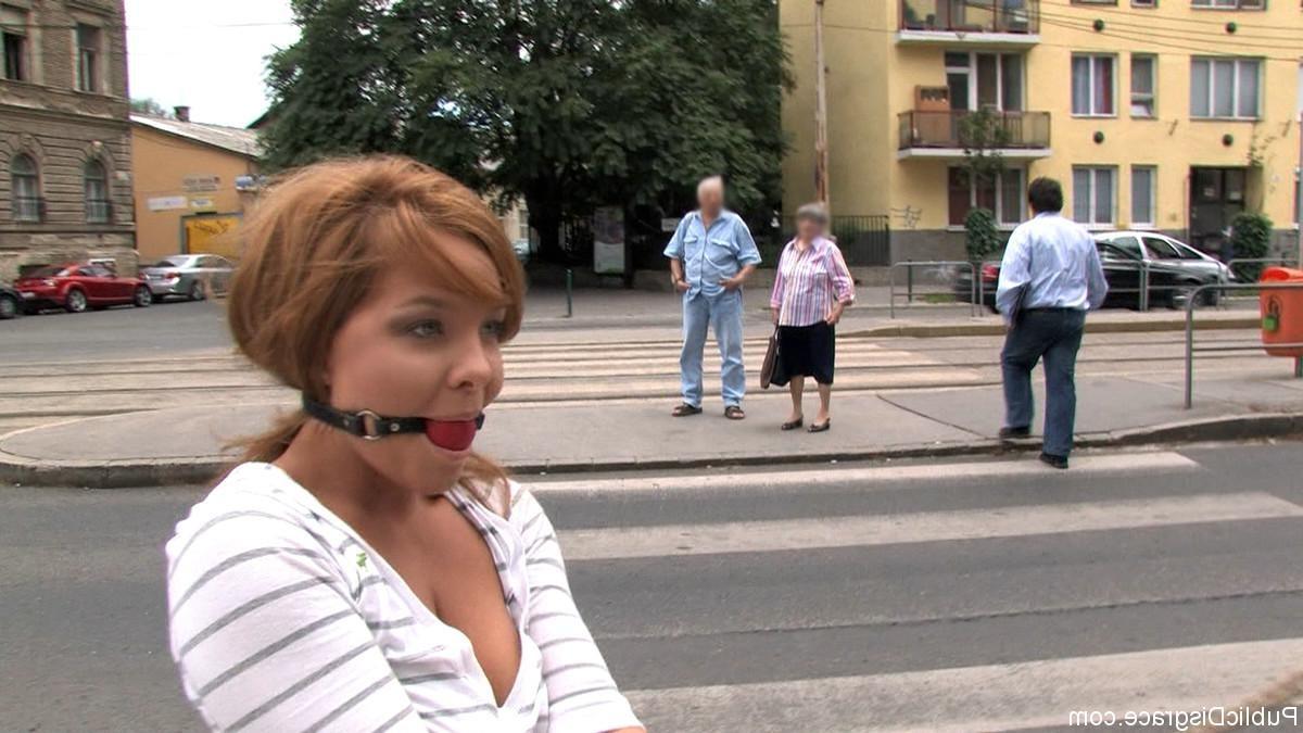 24P Interracial BDSM sex outdoor in public places