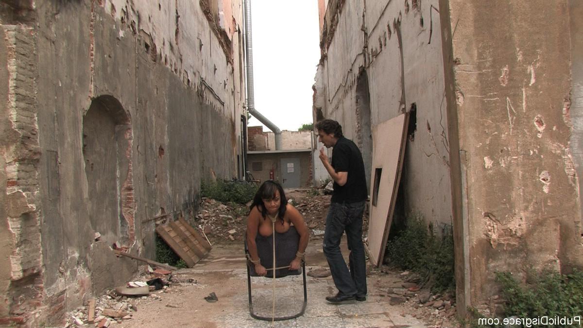 24P Brazilian babe gets tied up and fucked outdoor in public places
