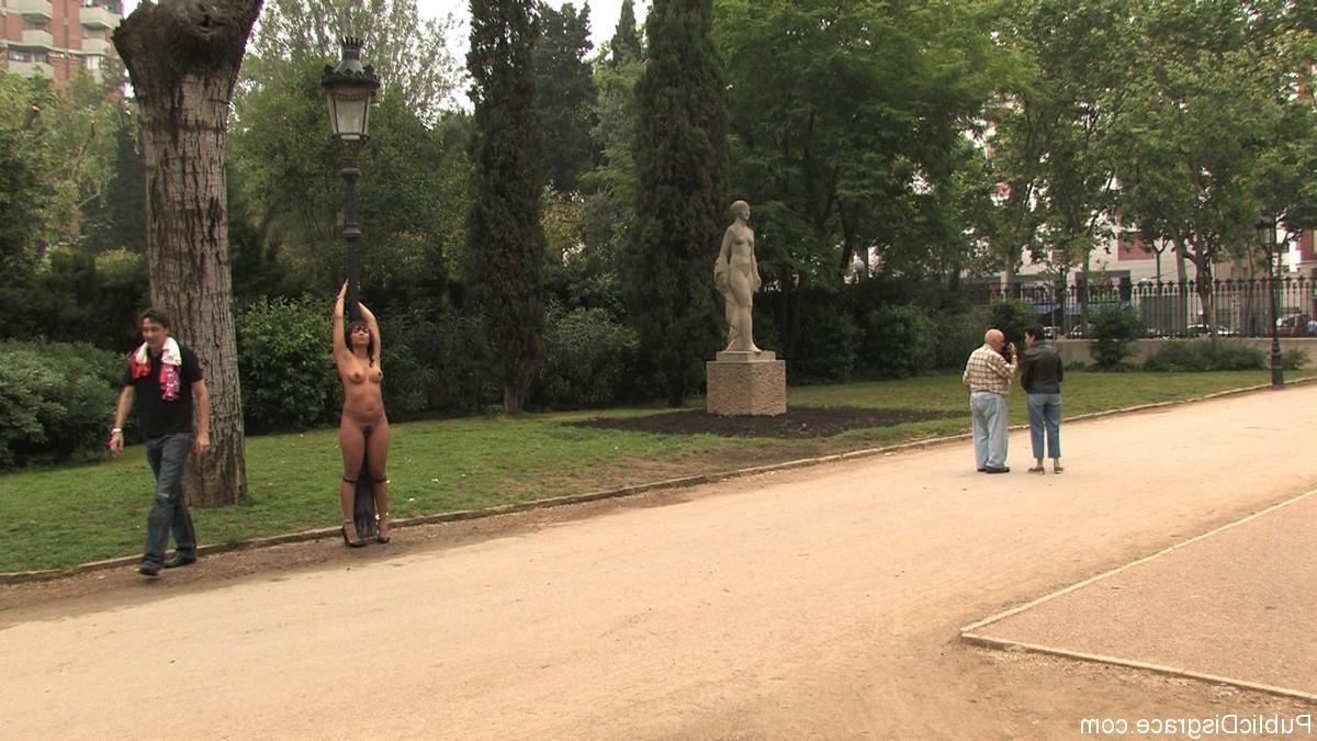 24P Brazilian babe gets tied up and fucked outdoor in public places