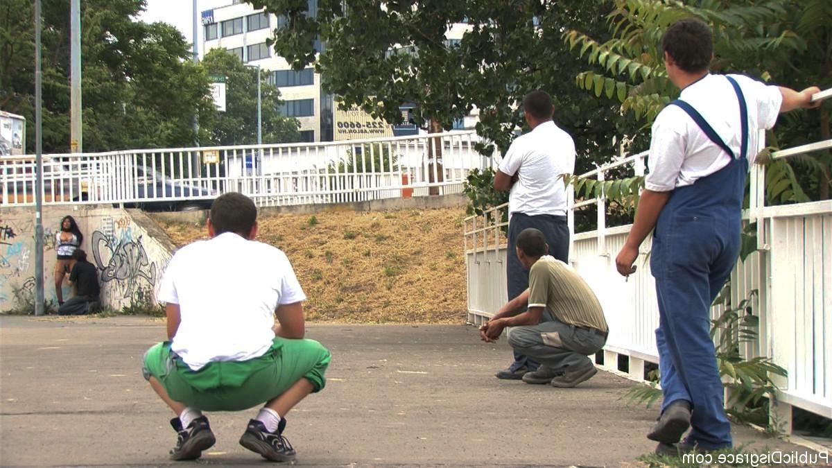 24P Babe gets tied up and fucked outdoor in public places