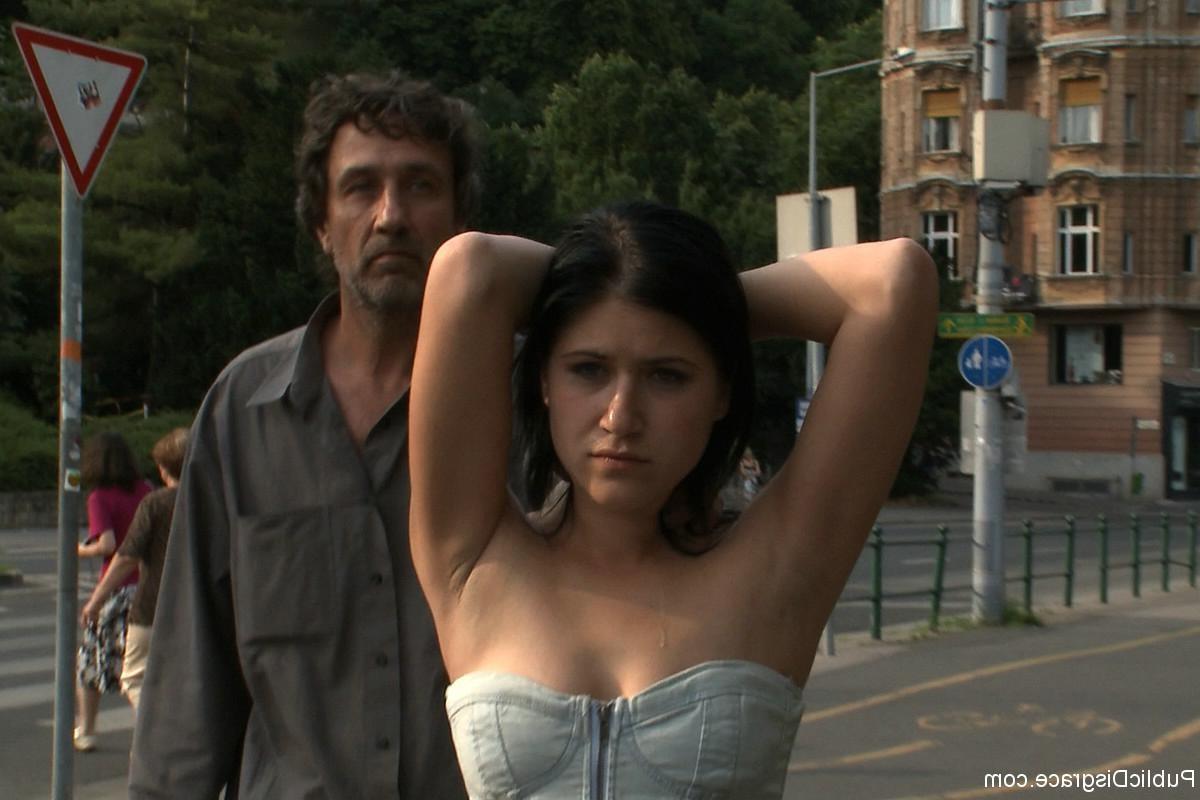 24P Babe gets tied up and fucked outdoor in public places