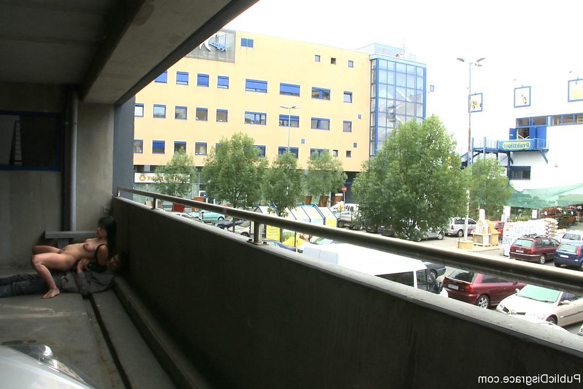 24P Babe gets tied up and fucked outdoor in public places