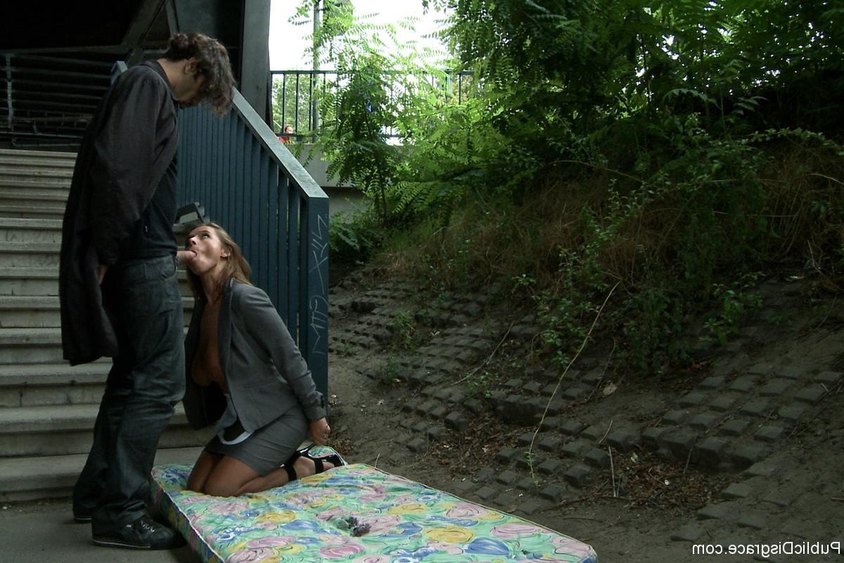 24P MILF gets tied up and anal fucked outdoor in public places
