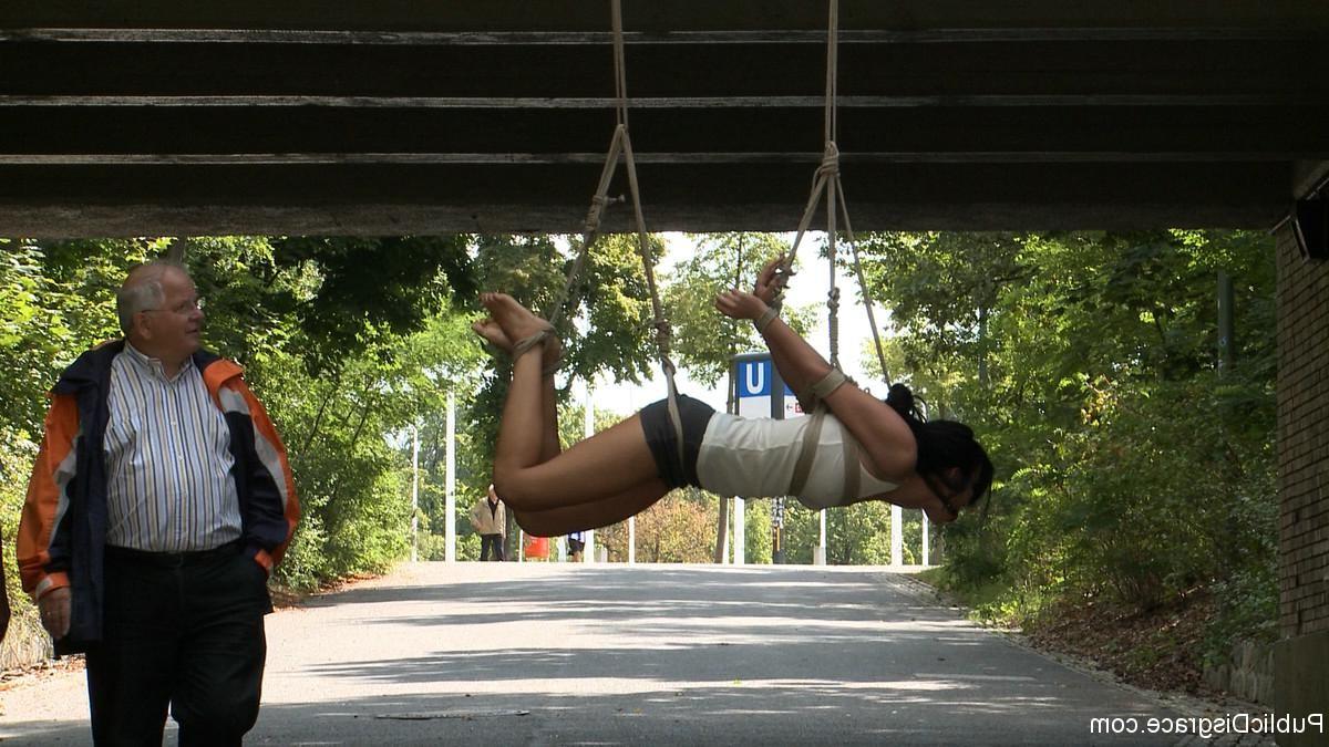 24P Hot euro babe gets tied, humiliated and fucked outdoor in public