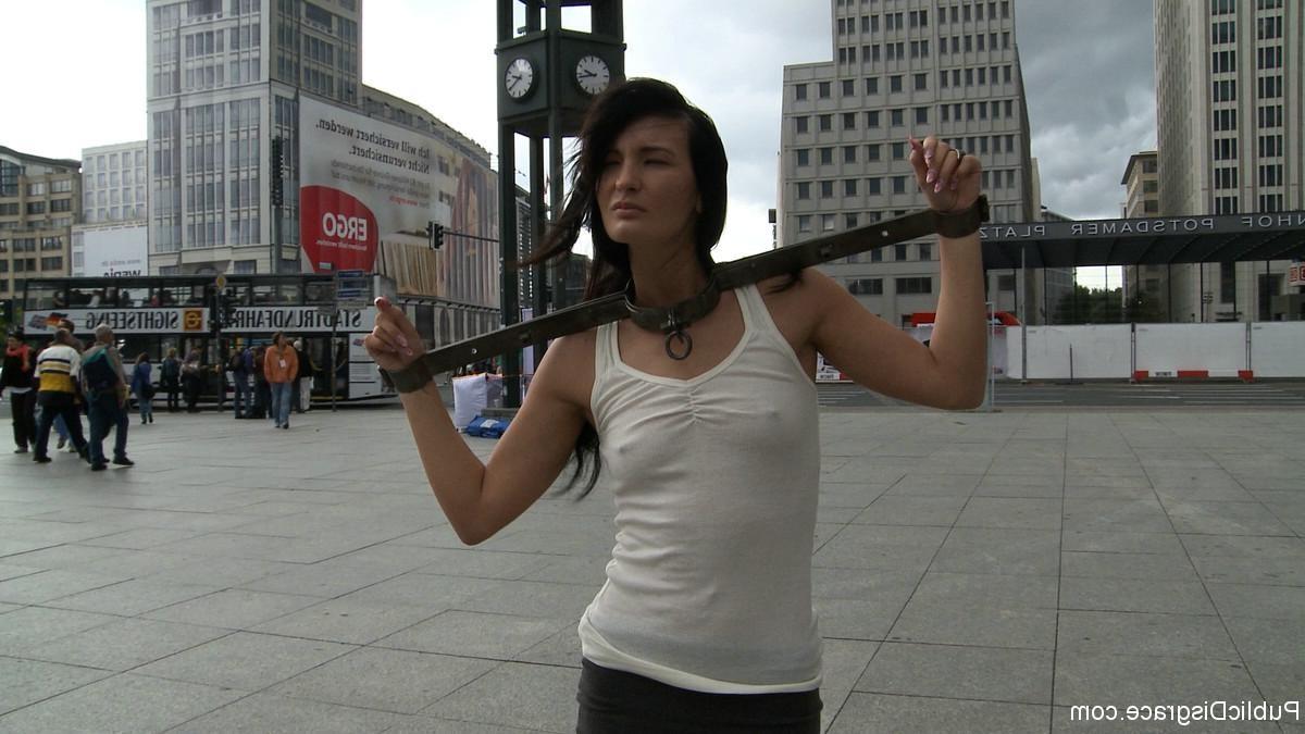24P Hot euro babe gets tied, humiliated and fucked outdoor in public