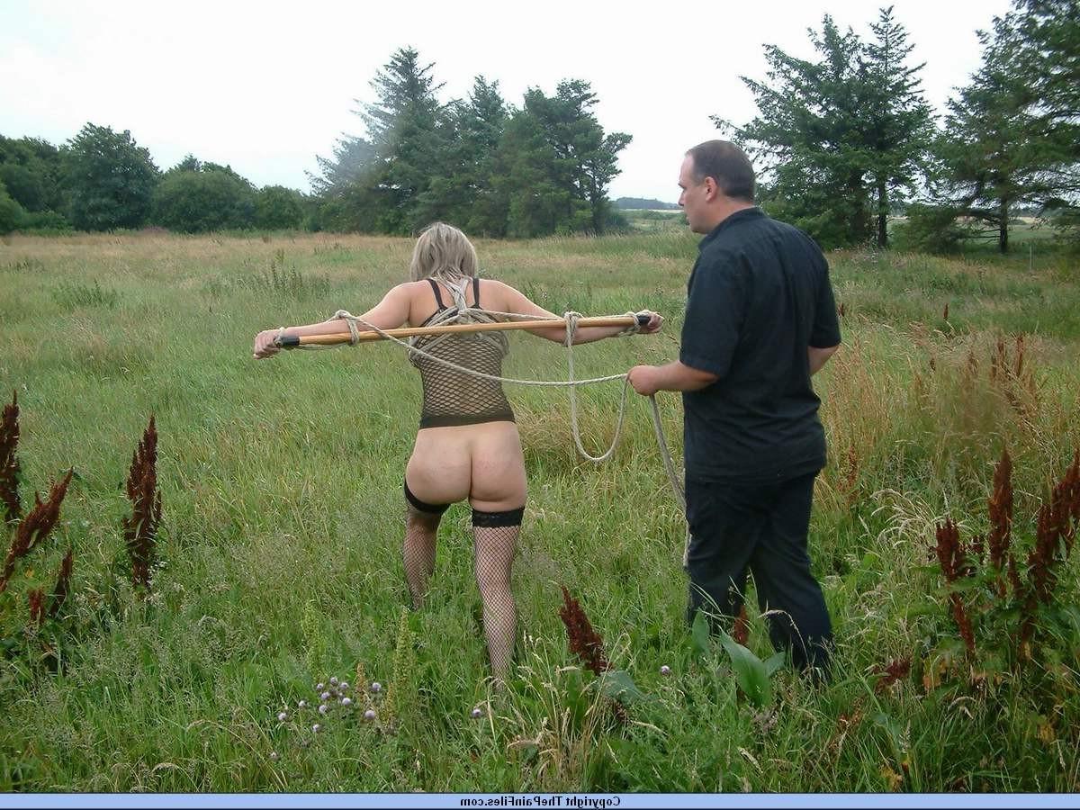 16P Outdoor bondage and public slavegirl exposure for british bdsm fetishgirl Emma L