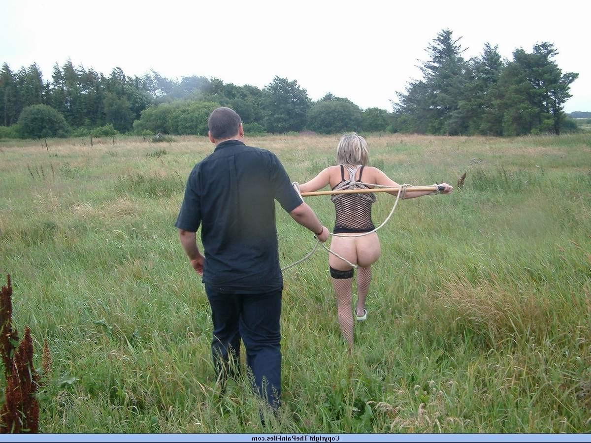 16P Outdoor bondage and public slavegirl exposure for british bdsm fetishgirl Emma L