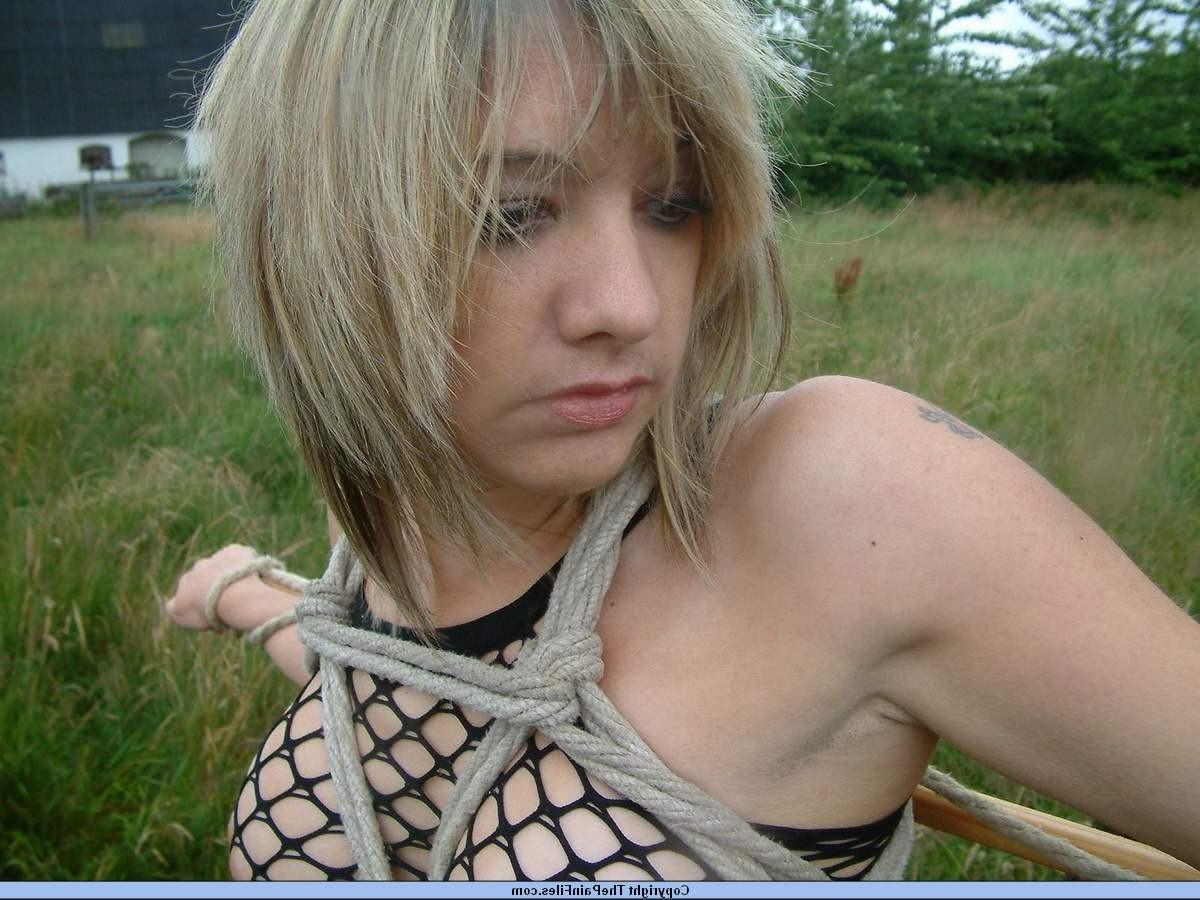 16P Outdoor bondage and public slavegirl exposure for british bdsm fetishgirl Emma L