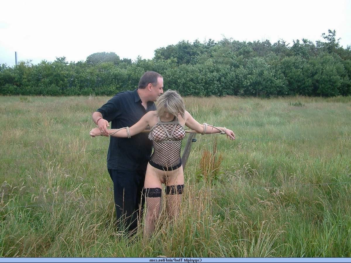 16P Outdoor bondage and public slavegirl exposure for british bdsm fetishgirl Emma L