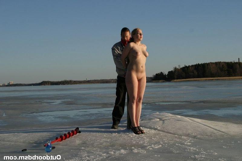 16P Freezing cold bondage outdoor on ice