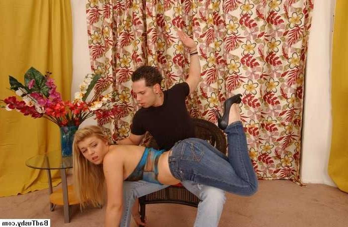 16P Adorable sexy teen blonde babe gets ass spanked badly