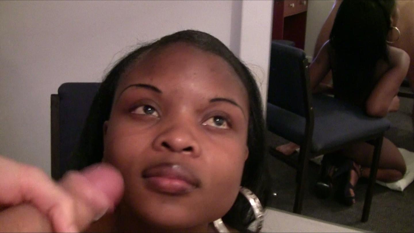 8P Fine Ass African Bitch Sucking On Huge White Cock