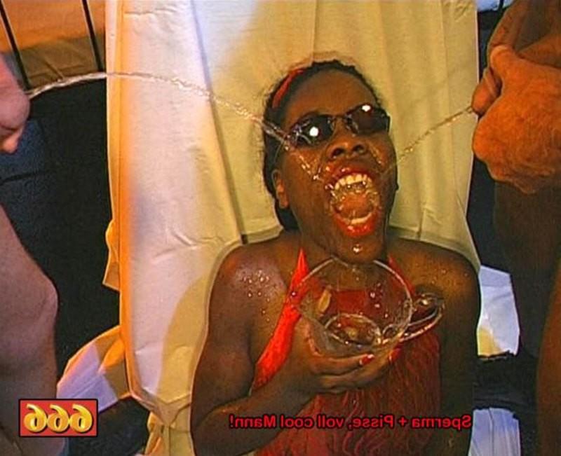 20P German hardcore pissing bukkake orgy with African freaky girls