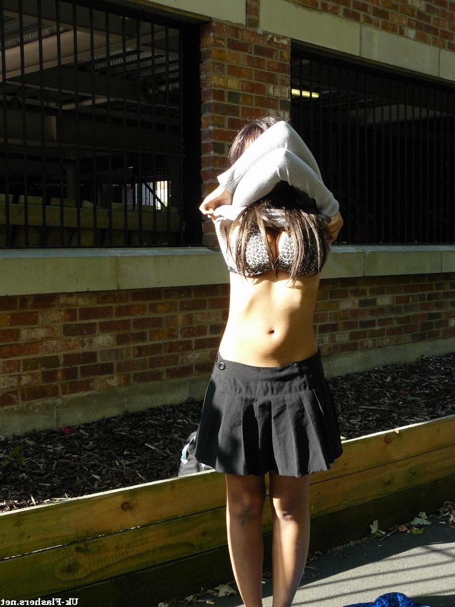 16P Teen ebony flasher and outdoor public nudity of masturbating black college babe 