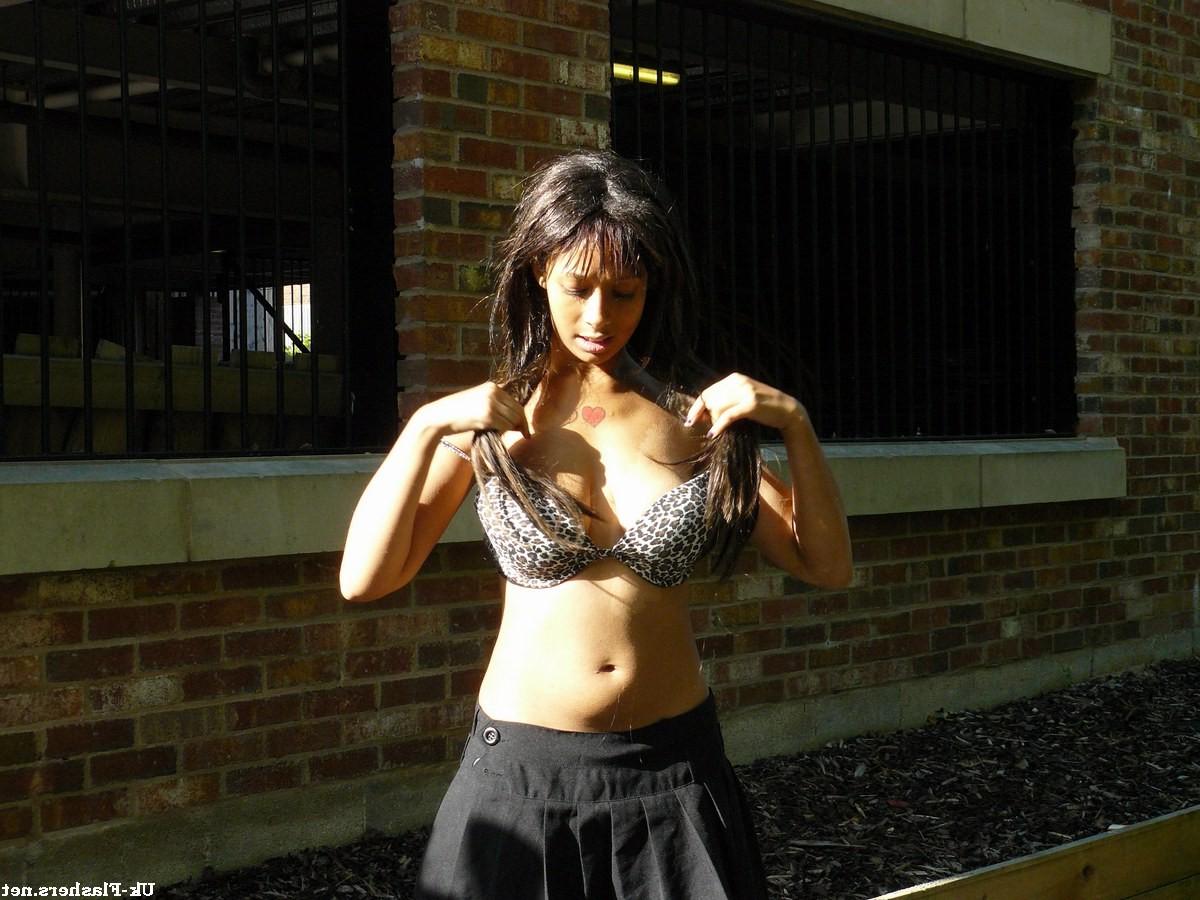 16P Teen ebony flasher and outdoor public nudity of masturbating black college babe 