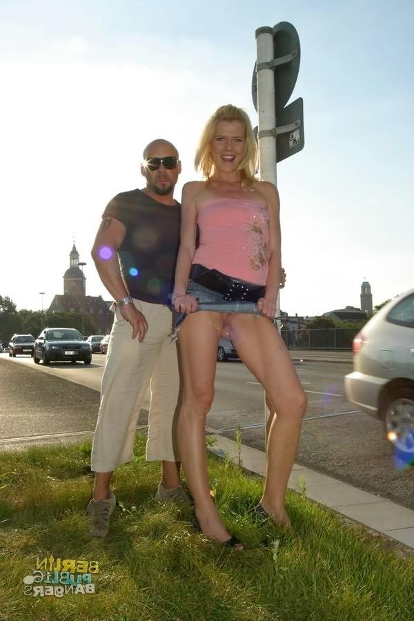 16P Skinny Anna Lena flashing on public and fucking outdoors