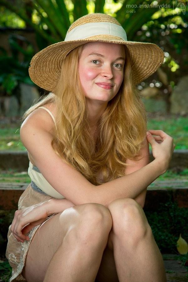 16P Hairy Blonde Amateur Shows Off Her Hairy Pussy Outdoors