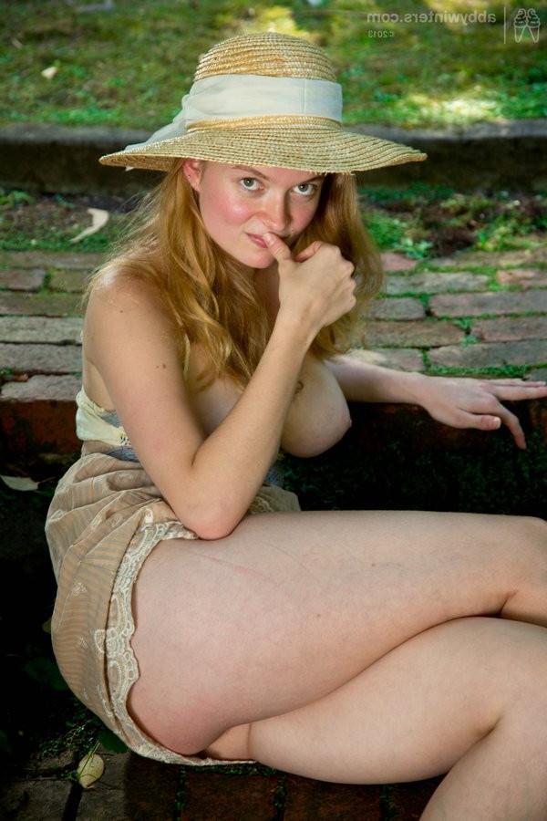 16P Hairy Blonde Amateur Shows Off Her Hairy Pussy Outdoors