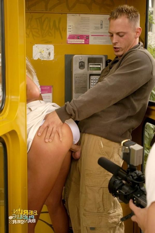 16P Sex hungry german couple fucking outdoors in a phone booth