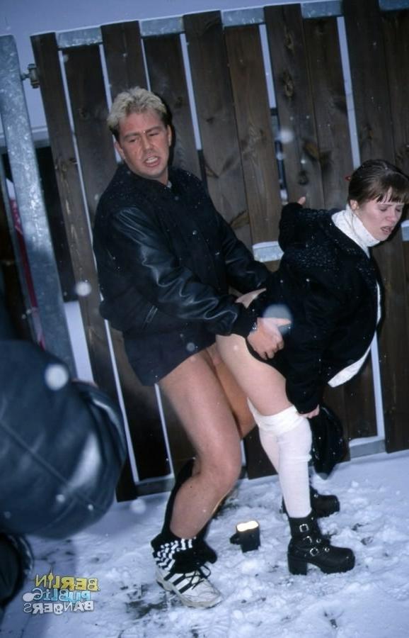 16P Wild german amateurs enjoying winter public sex on the snow outdoors