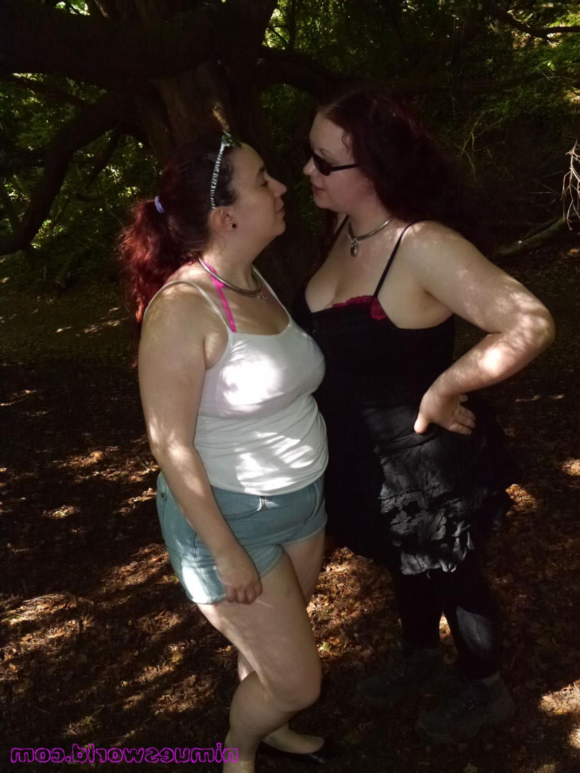 16P British lesbian bbw babes Rosie and Nimue outdoors making love and having sexy f