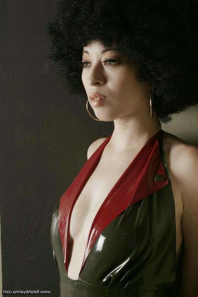 11P hot babe with afro shows her perky tits