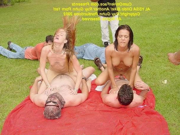 16P Outdoor group sex and messy facial