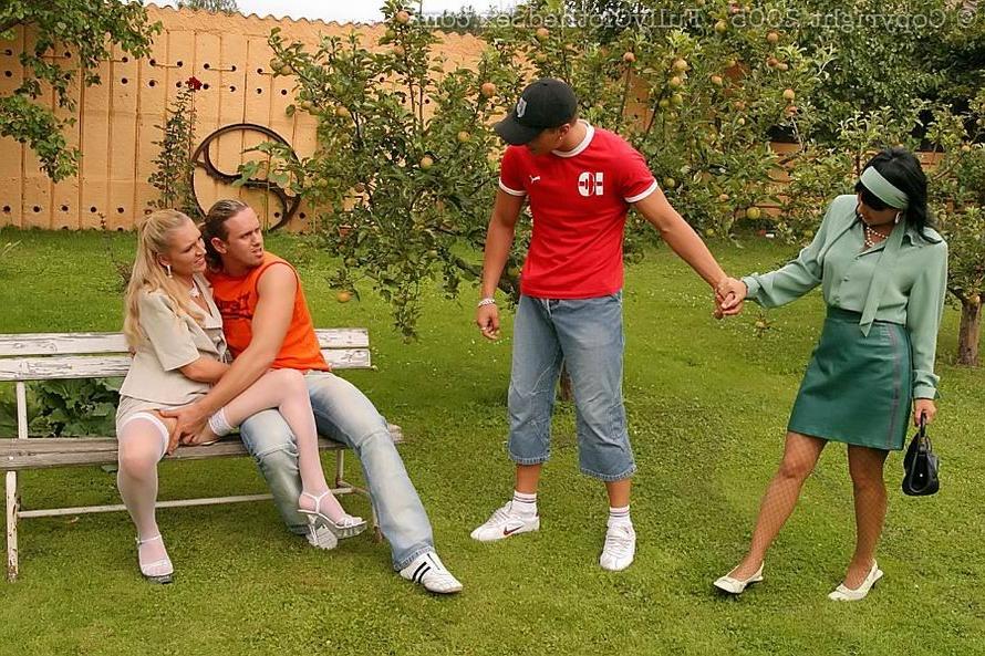16P Two couples having fully clothed groupsex outdoor