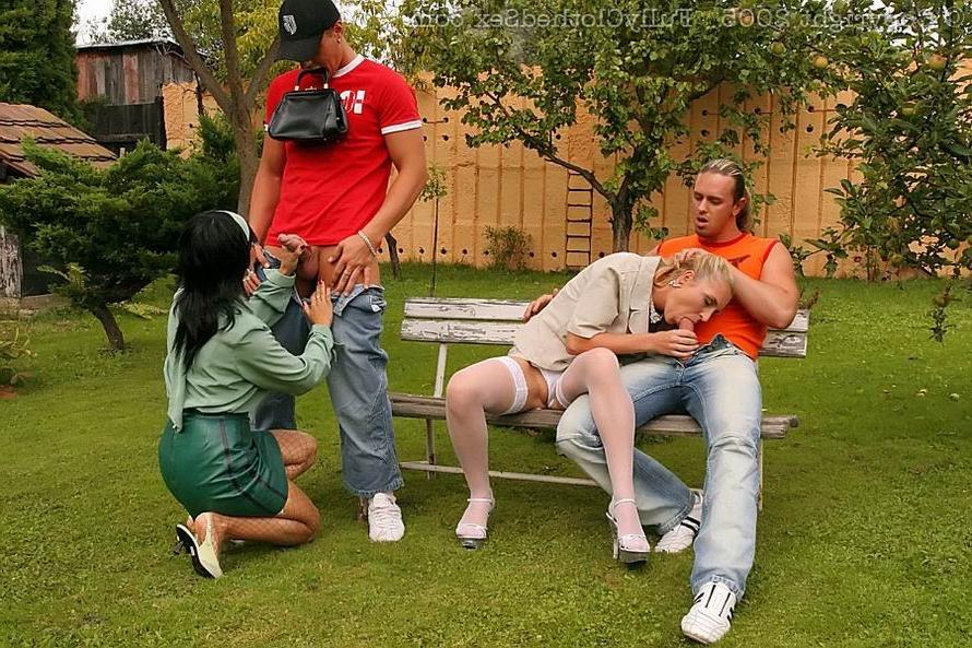 16P Two couples having fully clothed groupsex outdoor