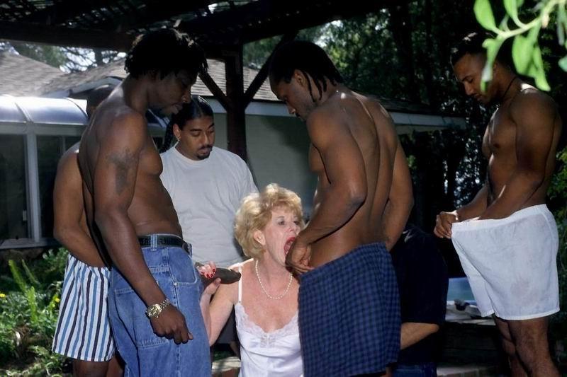 15P Horny granny gangbanged in all holes