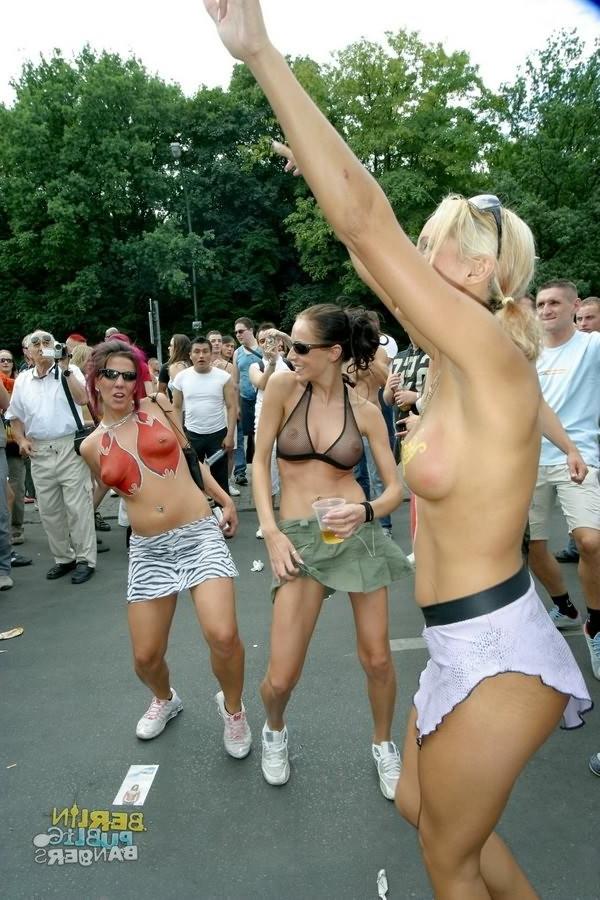 16P Wild german sluts getting nasty outdoors during fuck parade