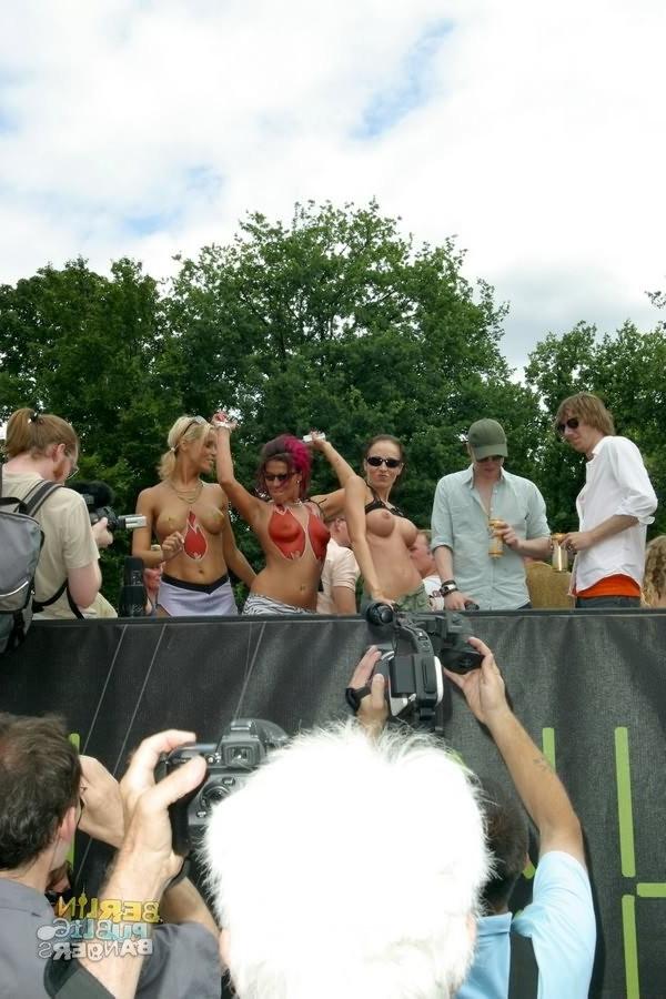 16P Wild german sluts getting nasty outdoors during fuck parade