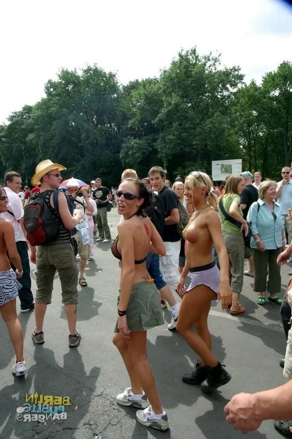 16P Wild german sluts getting nasty outdoors during fuck parade
