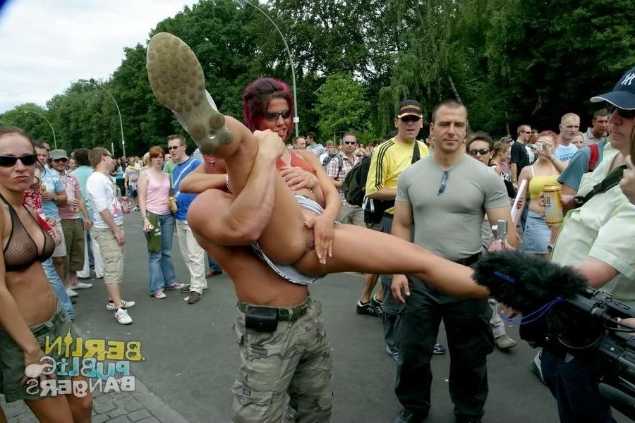 16P Wild german sluts getting nasty outdoors during fuck parade