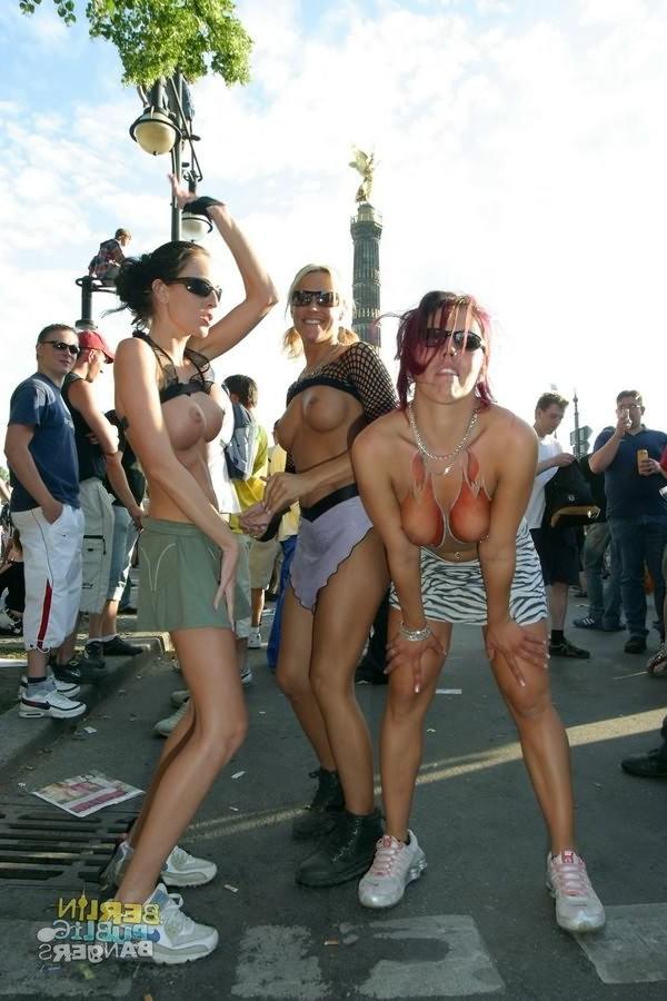 16P Wild german sluts getting nasty outdoors during fuck parade