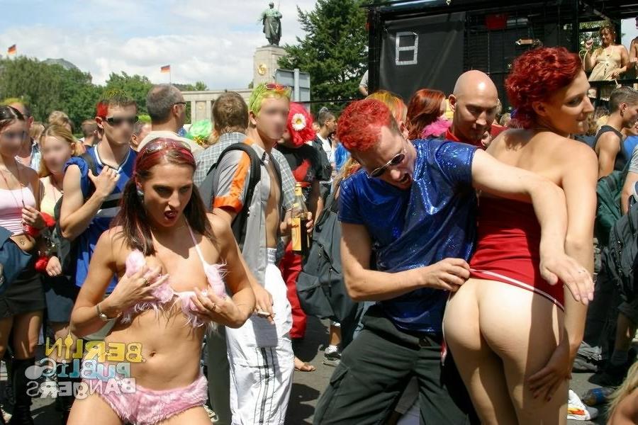 16P Filthy sluts getting nasty on public at german outdoor fuck parade