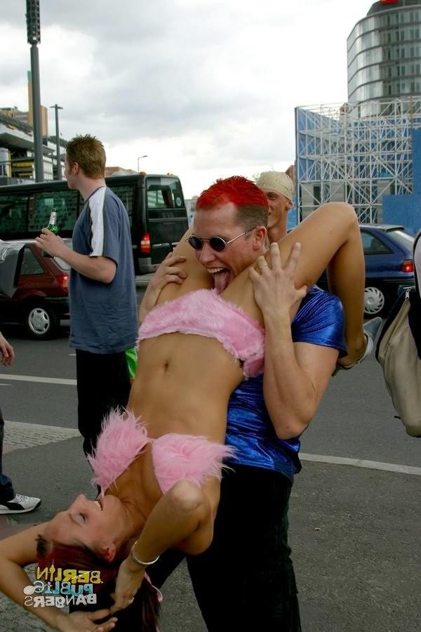 16P Filthy sluts getting nasty on public at german outdoor fuck parade
