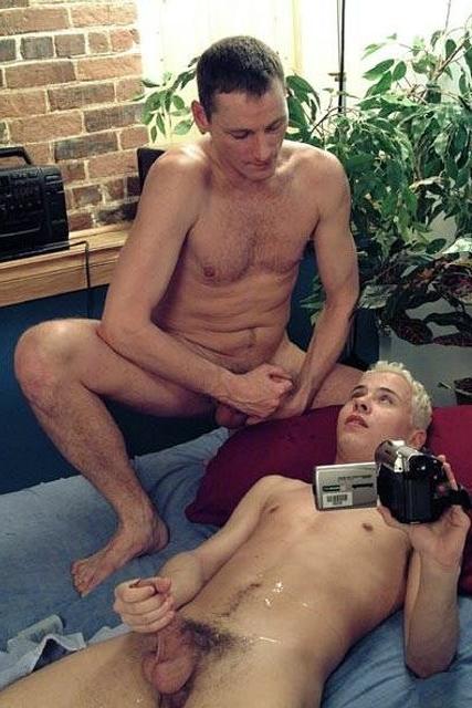 20P Blond lad and middle aged dude fucking and facials